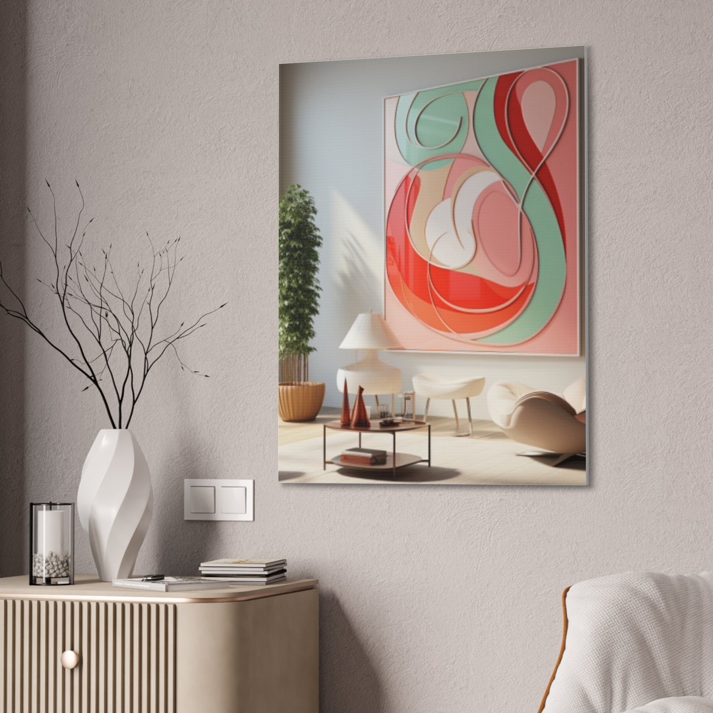 Timeless Elegance: Refined Pink Hues Canvas Print for Sophisticated Living Spaces