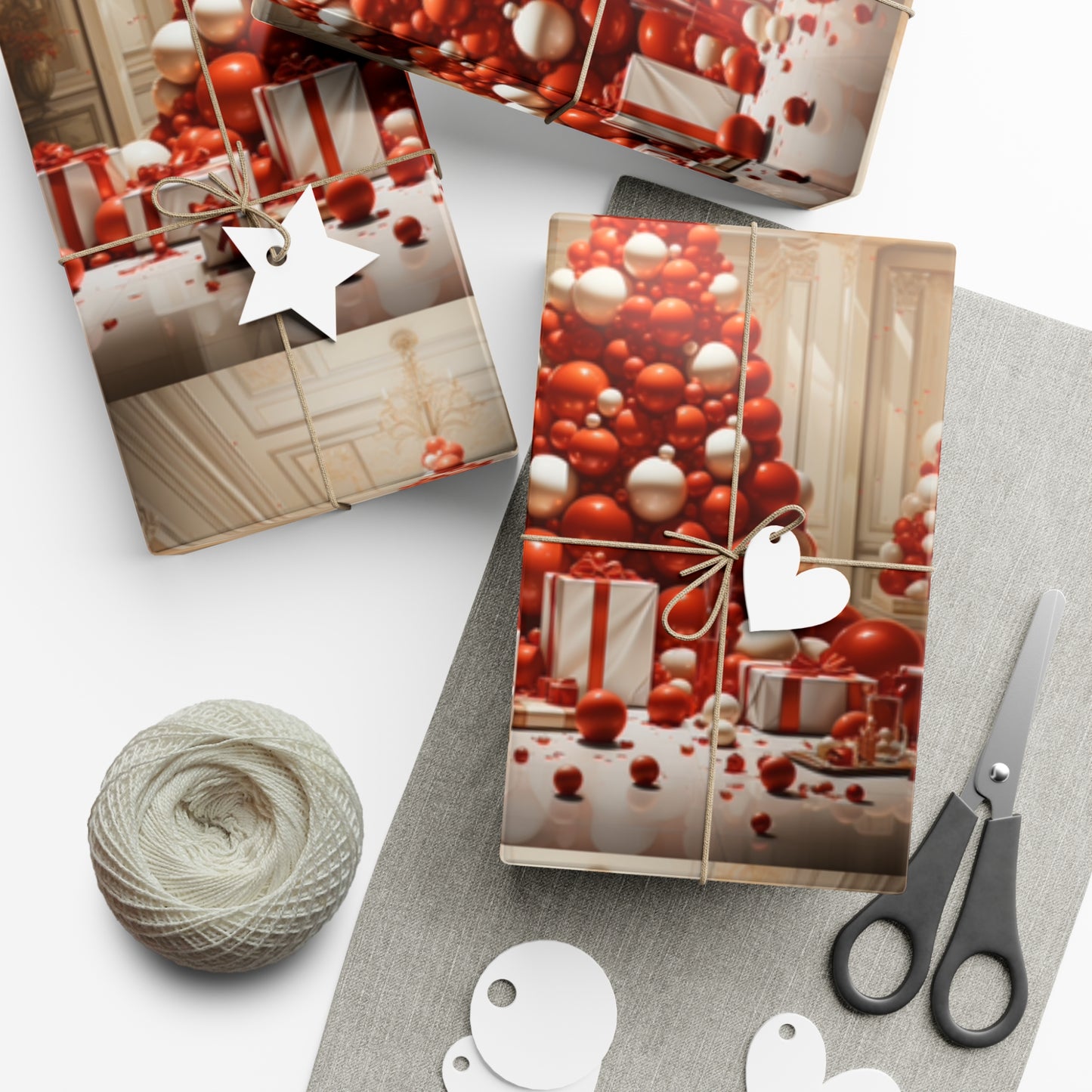 Elegant Red Holiday Wrapping Paper Collection – Elevate Your Gifts with Sophisticated Style