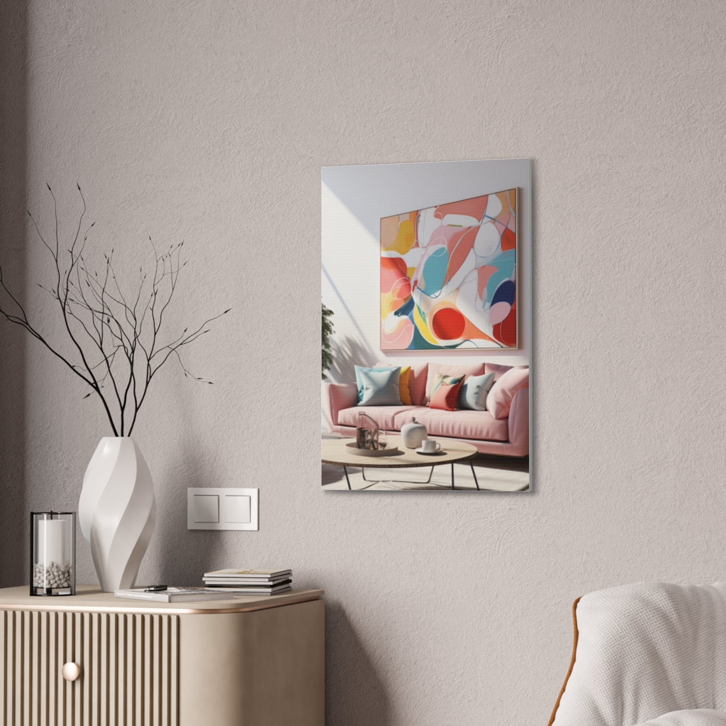 Timeless Elegance: Refined Pink Hues Canvas Print for Sophisticated Living Spaces