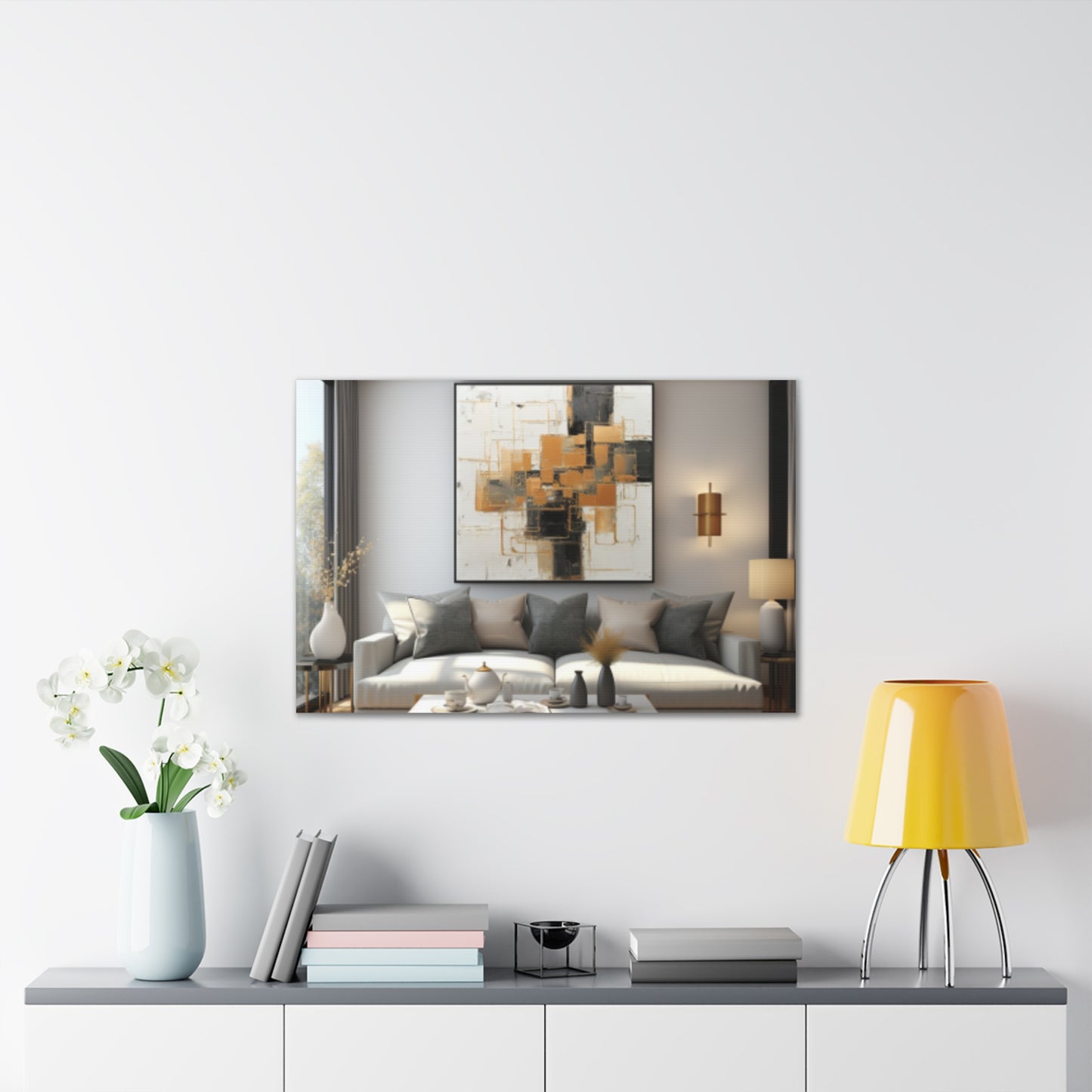 Gold and Black Elegance: A Symphony of Sophistication Canvas Print