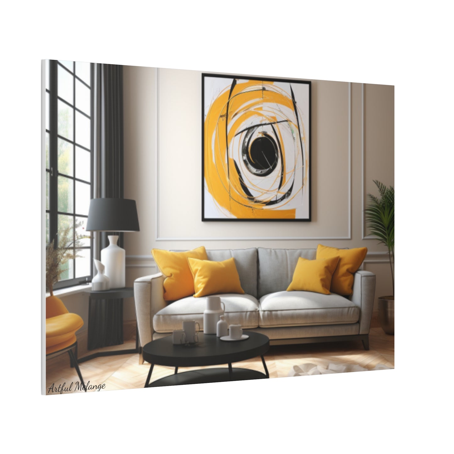 Timeless Elegance: Refined Yellow Hues Canvas Print for Sophisticated Living Spaces