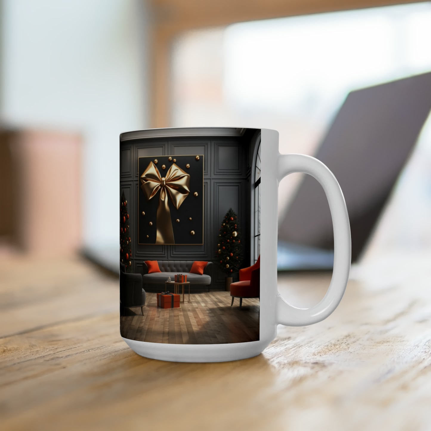 Cozy Holiday Mugs: Embrace the Season with Our Festive Living Scenes 15oz