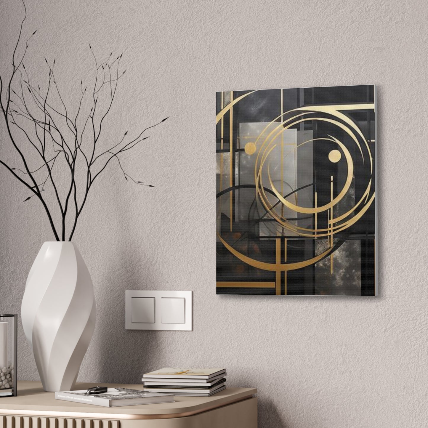 Gold and Black Elegance: A Symphony of Sophistication Canvas Print