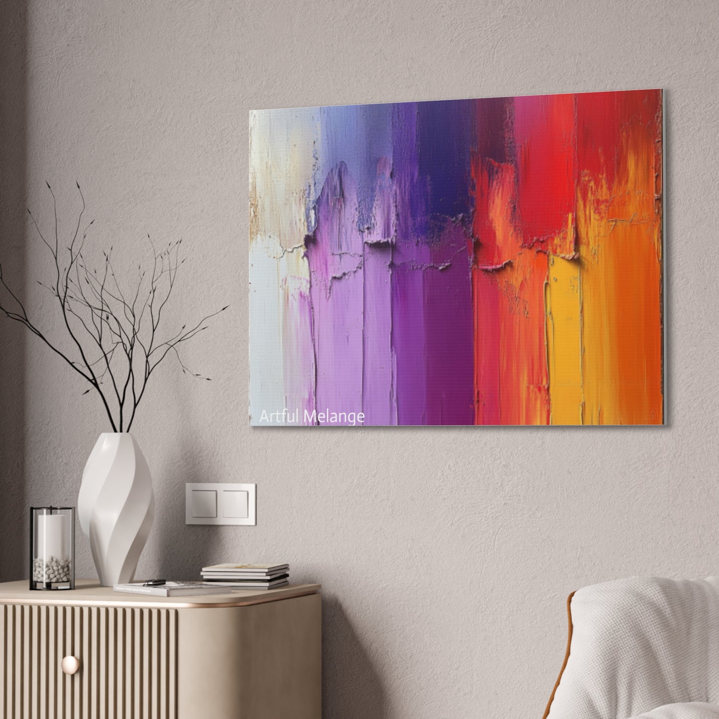 Acrylic Abstract Canvas Print - Homage to the Divine Nine/Red White Purple and Gold 4