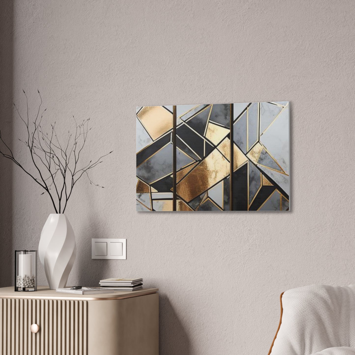 Gold and Black Elegance: A Symphony of Sophistication Canvas Print