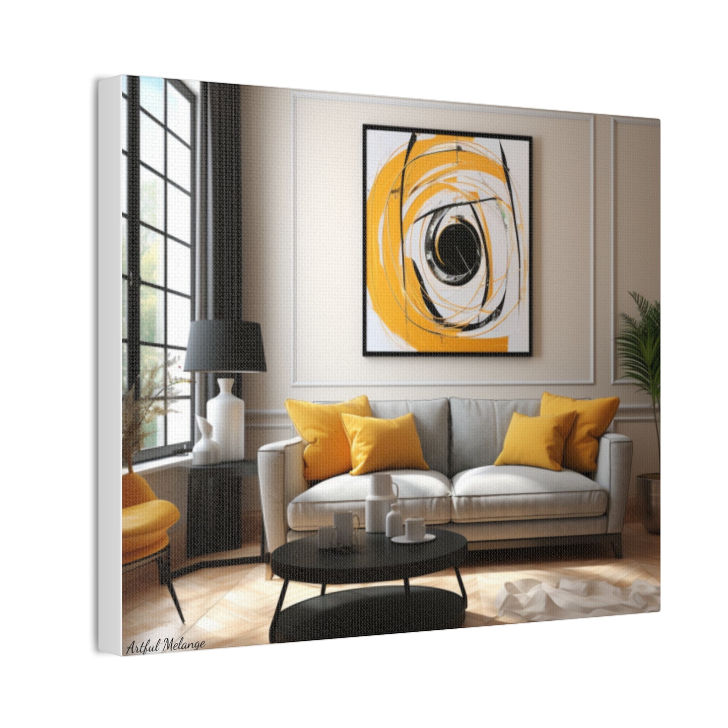 Timeless Elegance: Refined Yellow Hues Canvas Print for Sophisticated Living Spaces