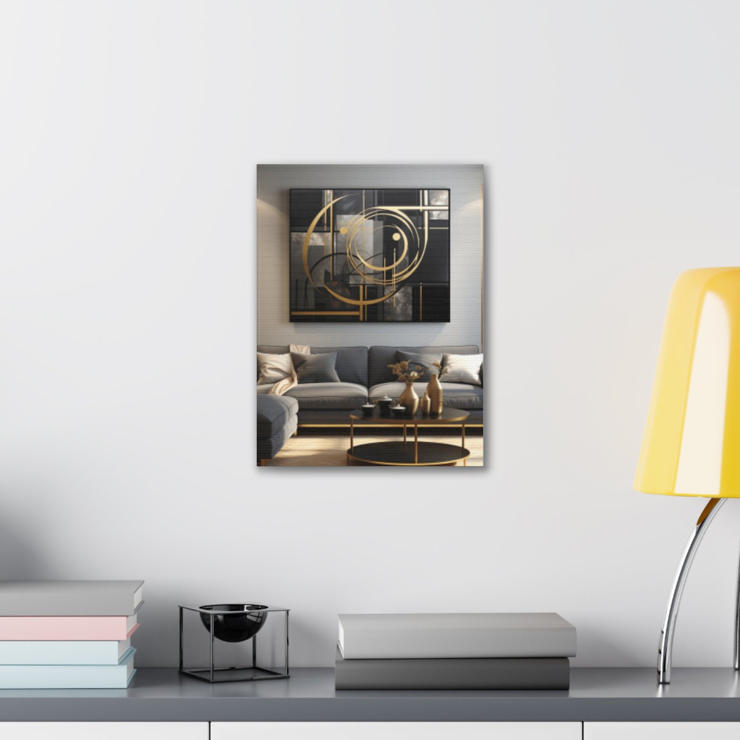 Gold and Black  Elegance: A Symphony of Sophistication Canvas Print