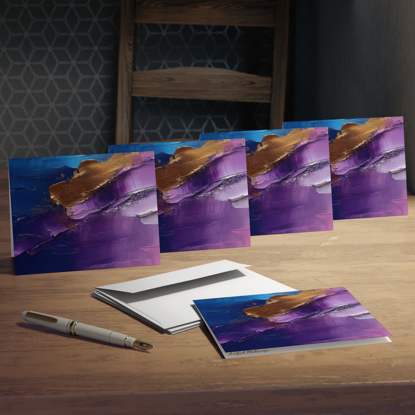 Elegance in Ink:  Abstract Art Note Card Set(5-Pack)