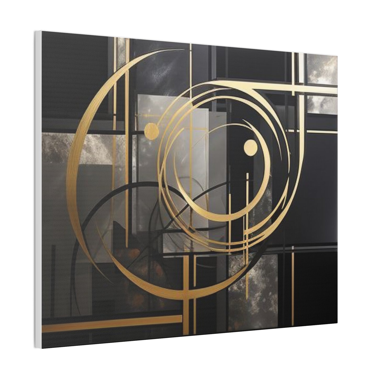 Gold and Black Elegance: A Symphony of Sophistication Canvas Print