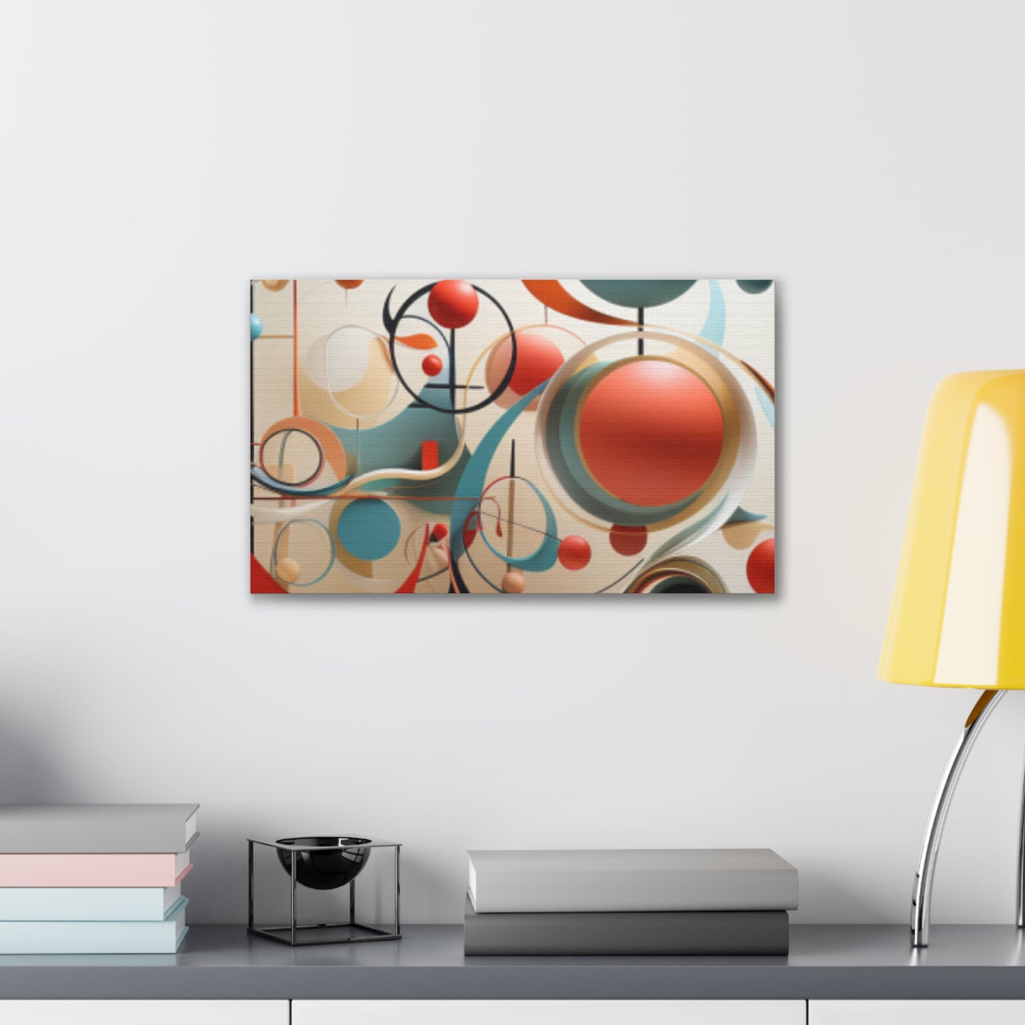 Harmony in Cyan and Peach- Graphic Print