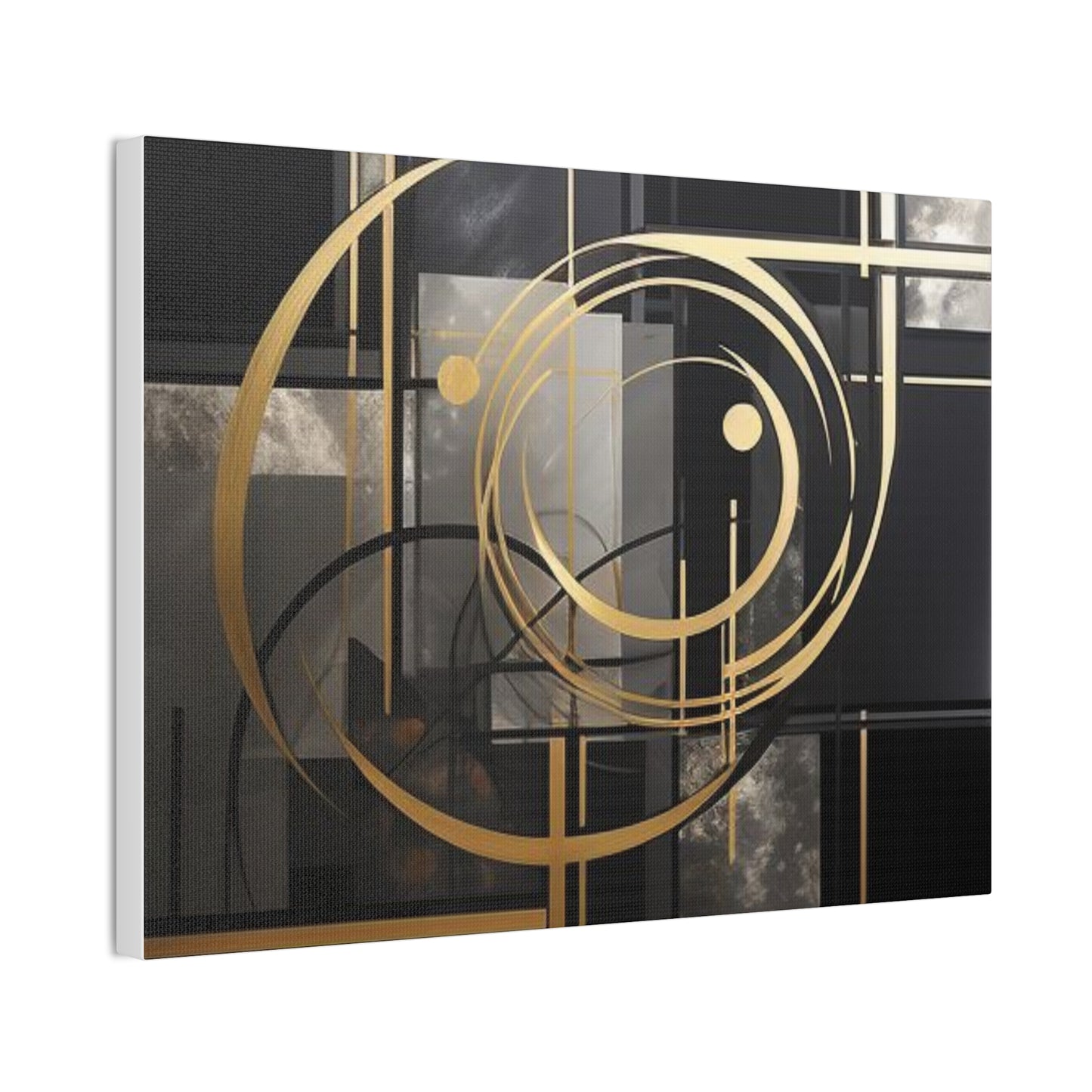 Gold and Black Elegance: A Symphony of Sophistication Canvas Print