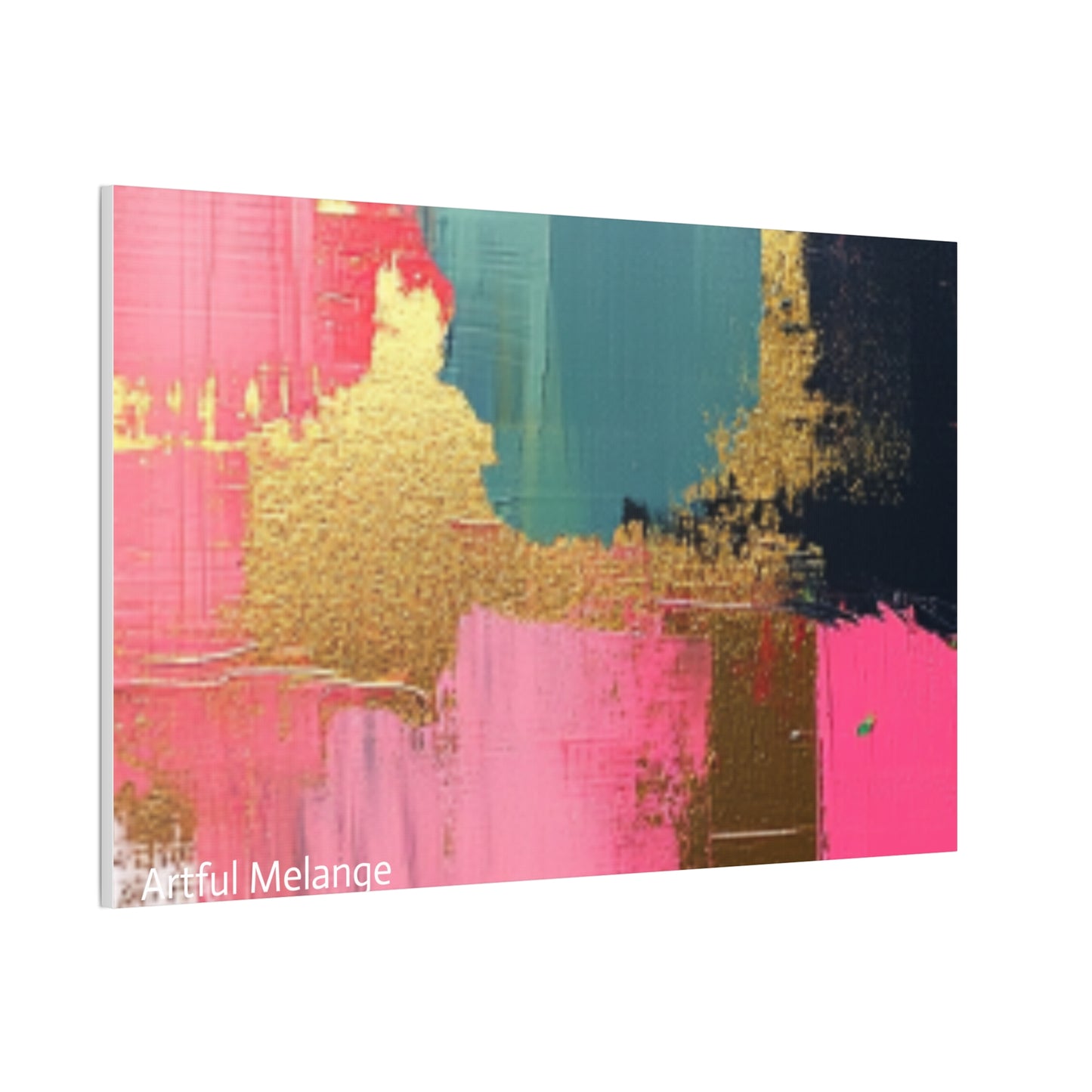 Acrylic Abstract Canvas Print - Homage to the Divine Nine/Pink Green Black and Gold 5