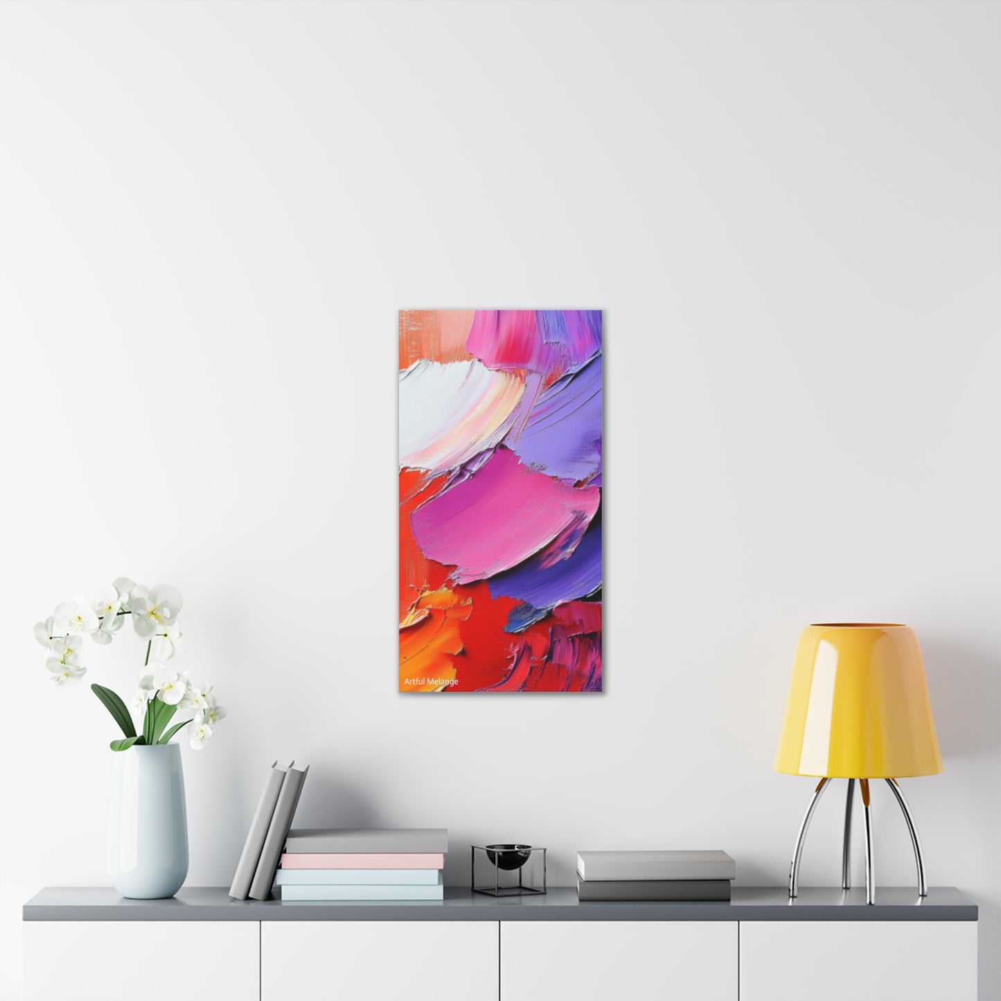 Acrylic Abstract Canvas Print - Homage to the Divine Nine/Red White Purple and Gold 10