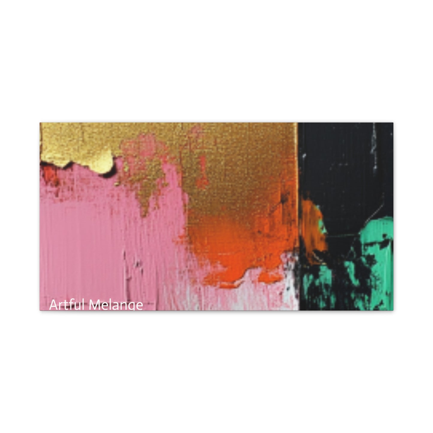 Acrylic Abstract Canvas Print - Homage to the Divine Nine/Pink Green Black and Gold 7