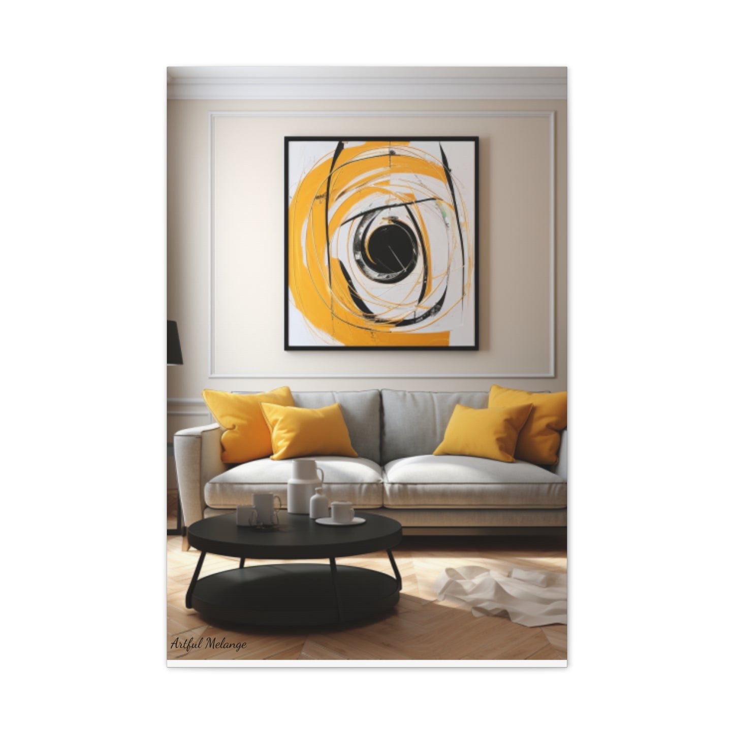 Timeless Elegance: Refined Yellow Hues Canvas Print for Sophisticated Living Spaces