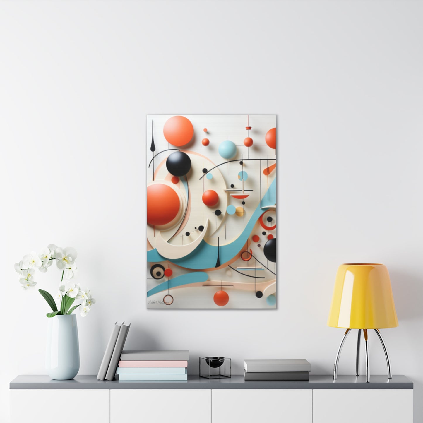 Harmony in Cyan and Peach- Graphic Print