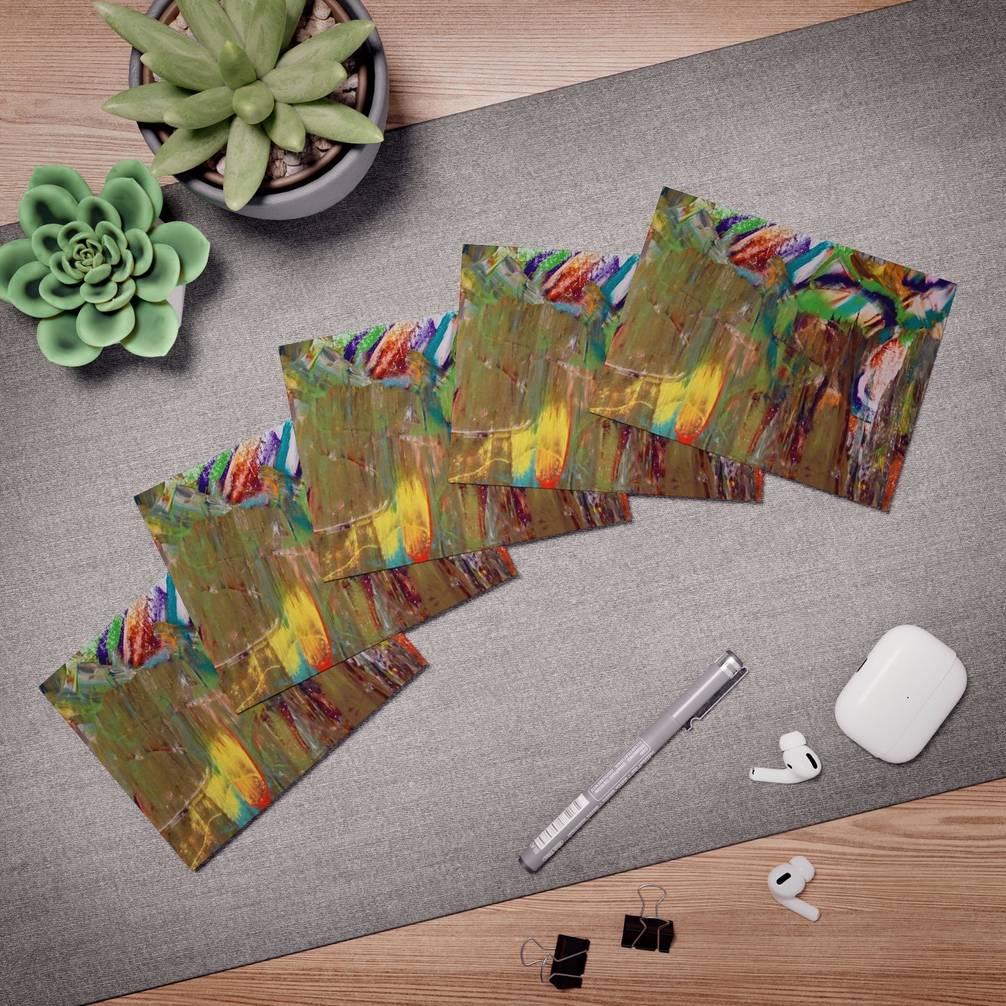 Elegance in Ink:  Abstract Art Note Card Set(5-Pack)