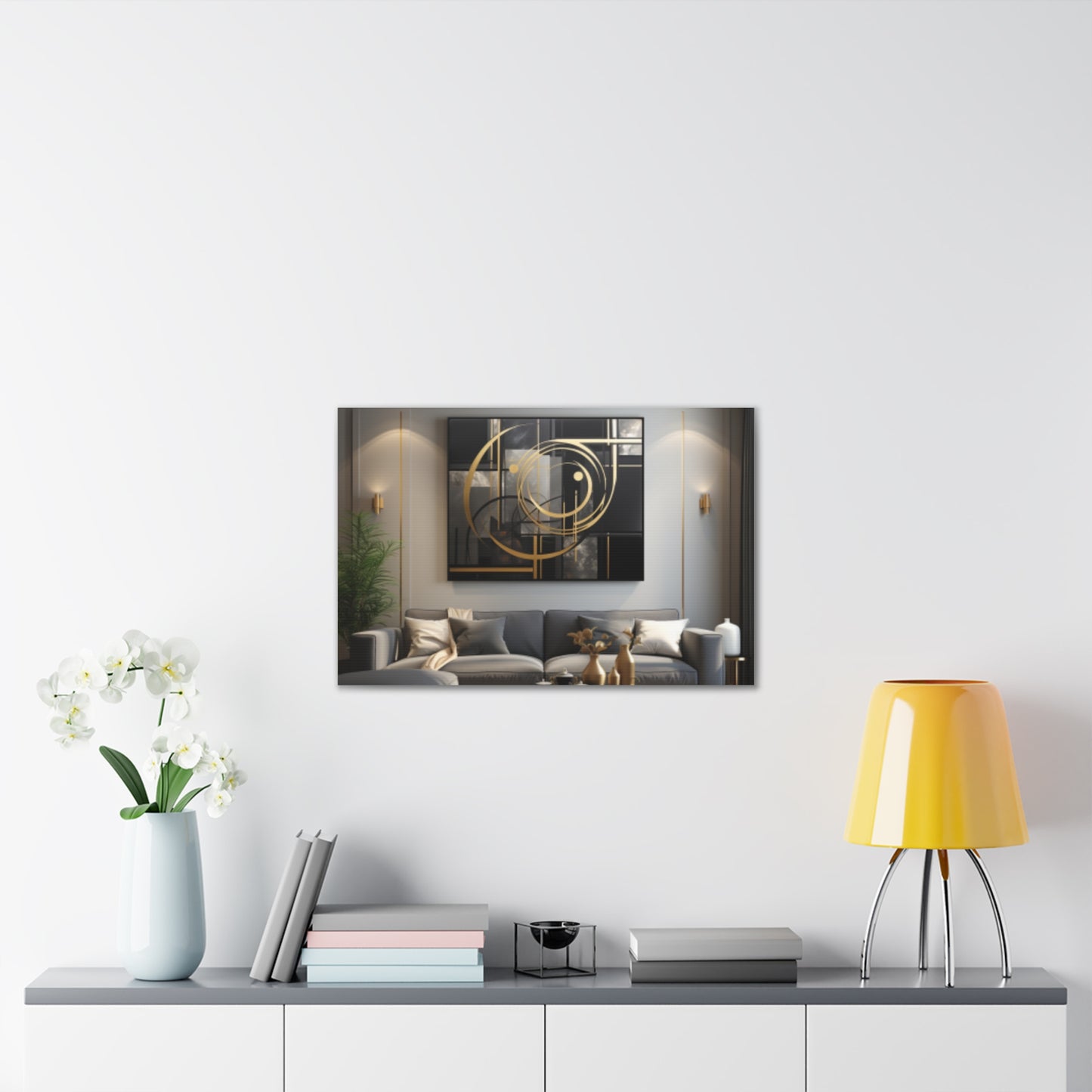 Gold and Black  Elegance: A Symphony of Sophistication Canvas Print