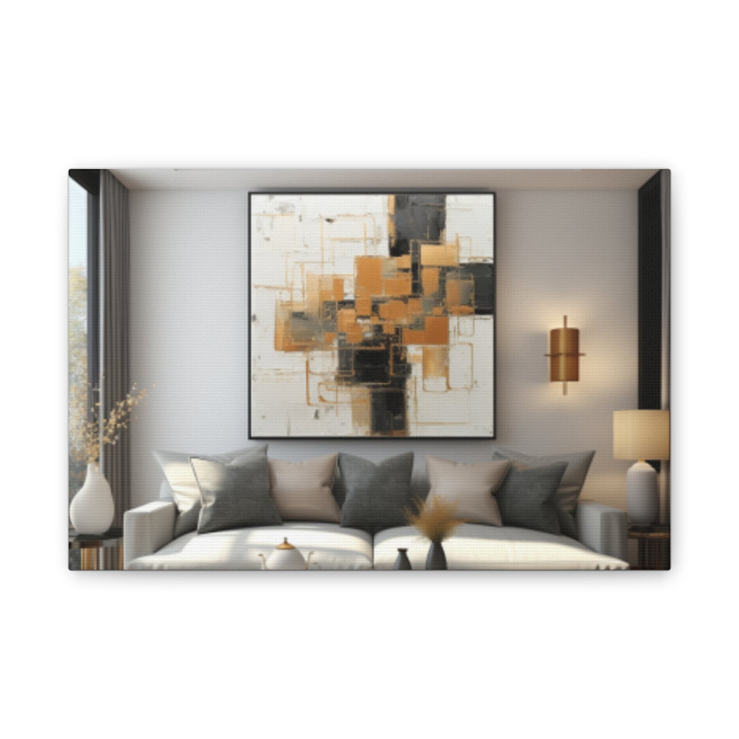 Gold and Black Elegance: A Symphony of Sophistication Canvas Print