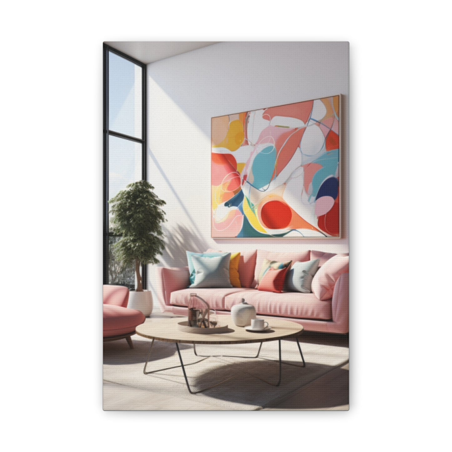 Timeless Elegance: Refined Pink Hues Canvas Print for Sophisticated Living Spaces