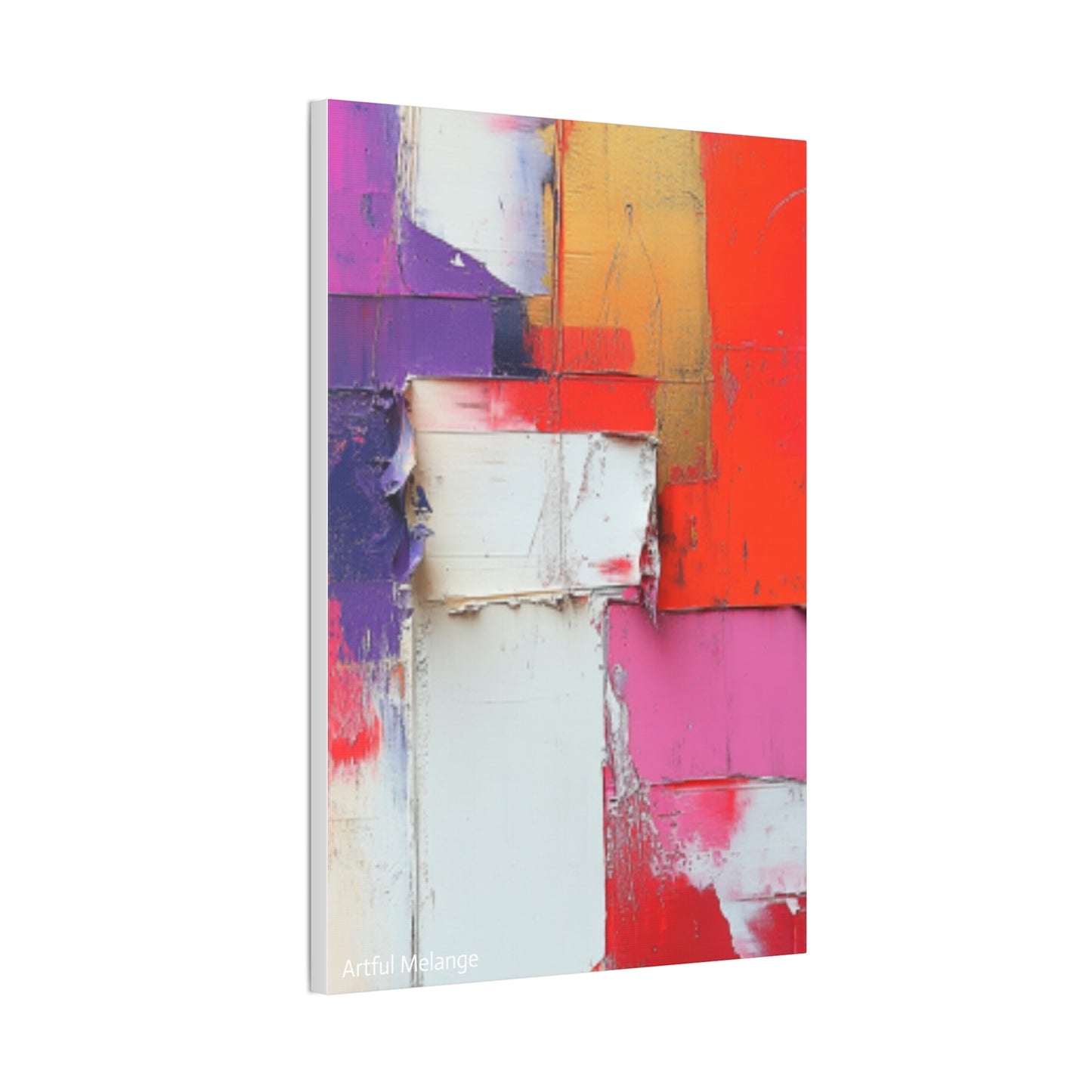 Acrylic Abstract Canvas Print - Homage to the Divine Nine/Red White Purple and Gold 1