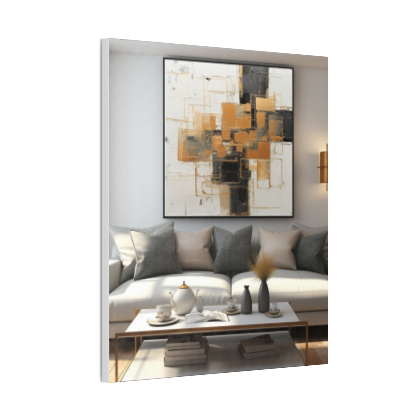 Gold and Black Elegance: A Symphony of Sophistication Canvas Print