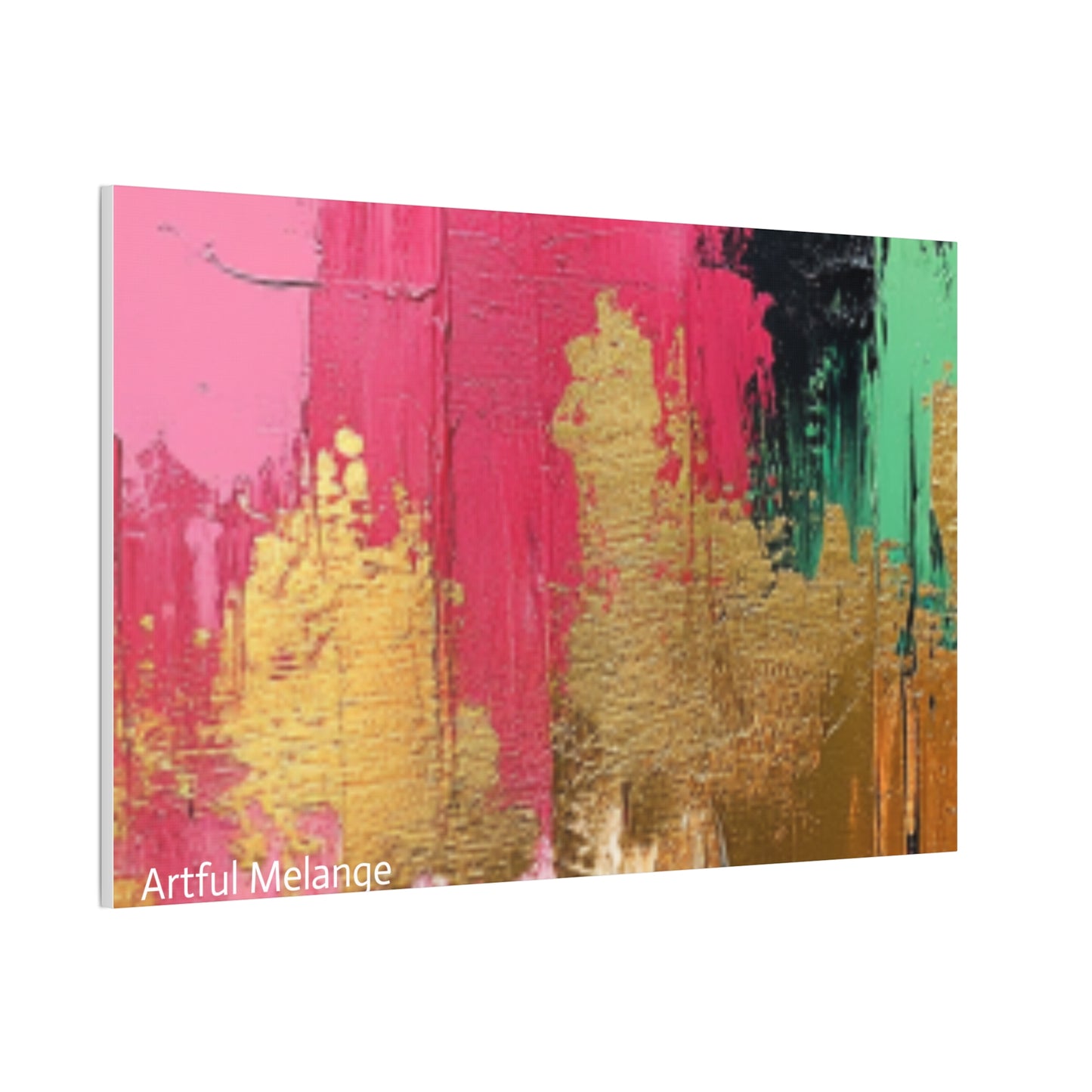 Acrylic Abstract Canvas Print - Homage To The Divine Nine/Pink Green Black and Gold 8