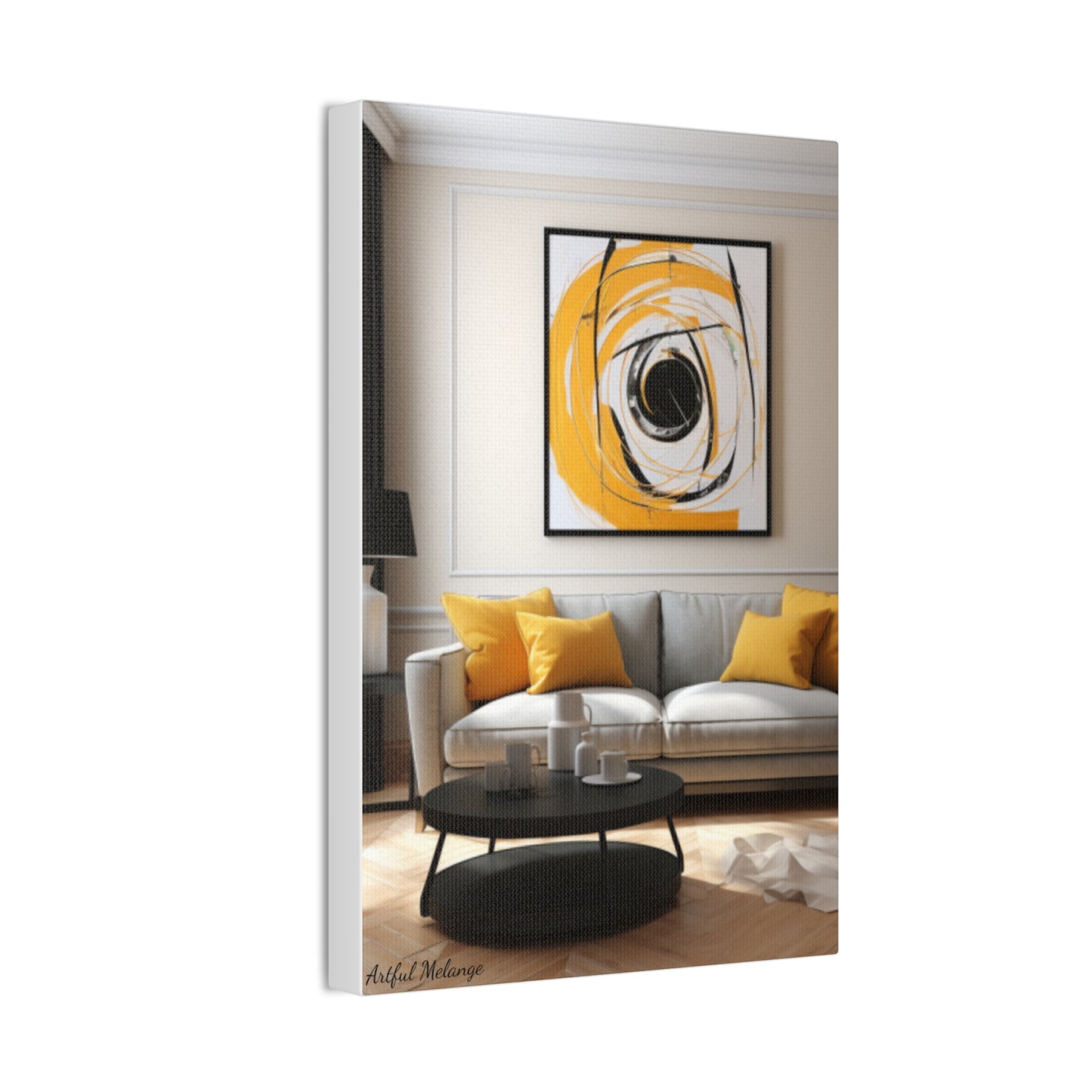 Timeless Elegance: Refined Yellow Hues Canvas Print for Sophisticated Living Spaces