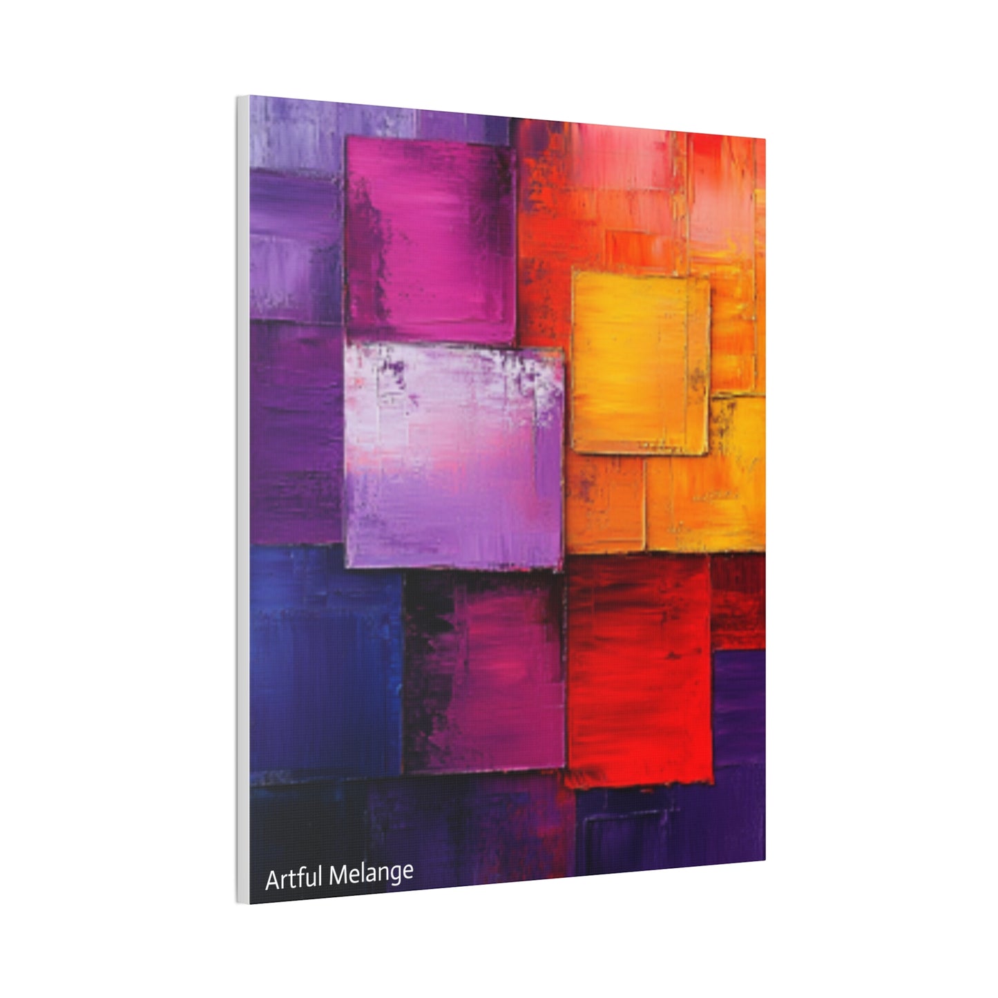 Acrylic Abstract Canvas Print - Homage to the Divine Nine/Red White Purple and Gold 8