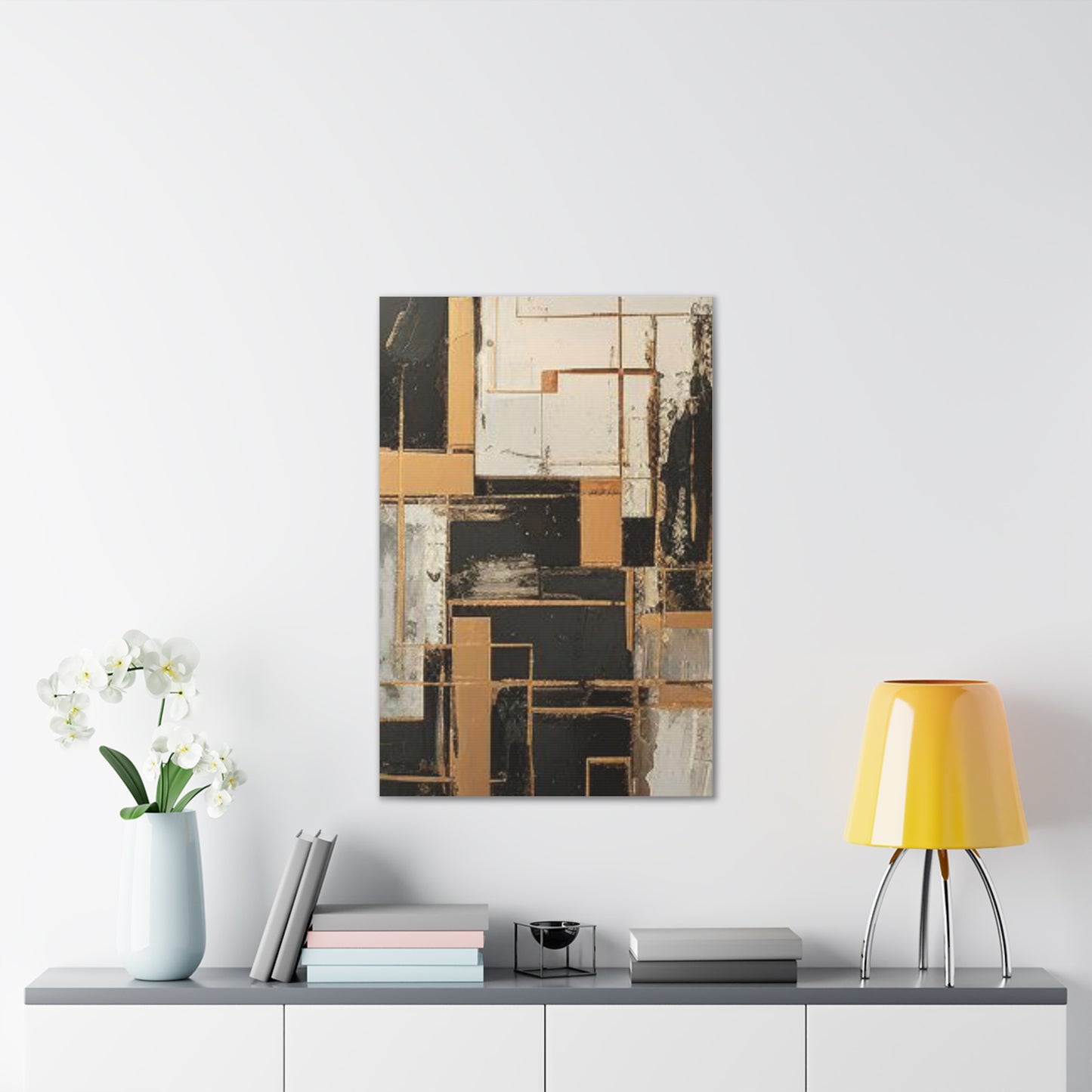 Gold and Black Elegance: A Symphony of Sophistication Canvas Print