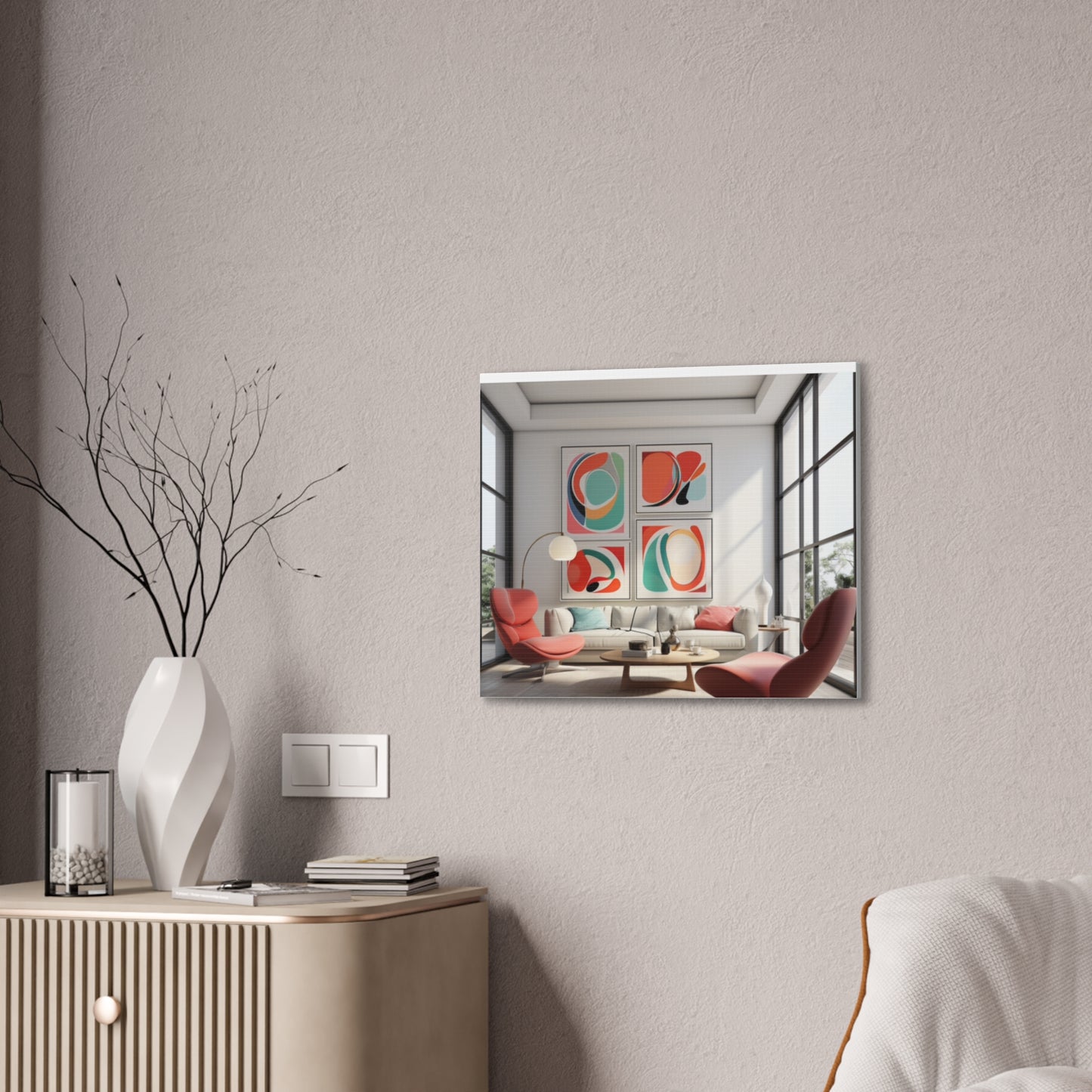 Timeless Elegance: Refined Pink Hues Canvas Print for Sophisticated Living Spaces