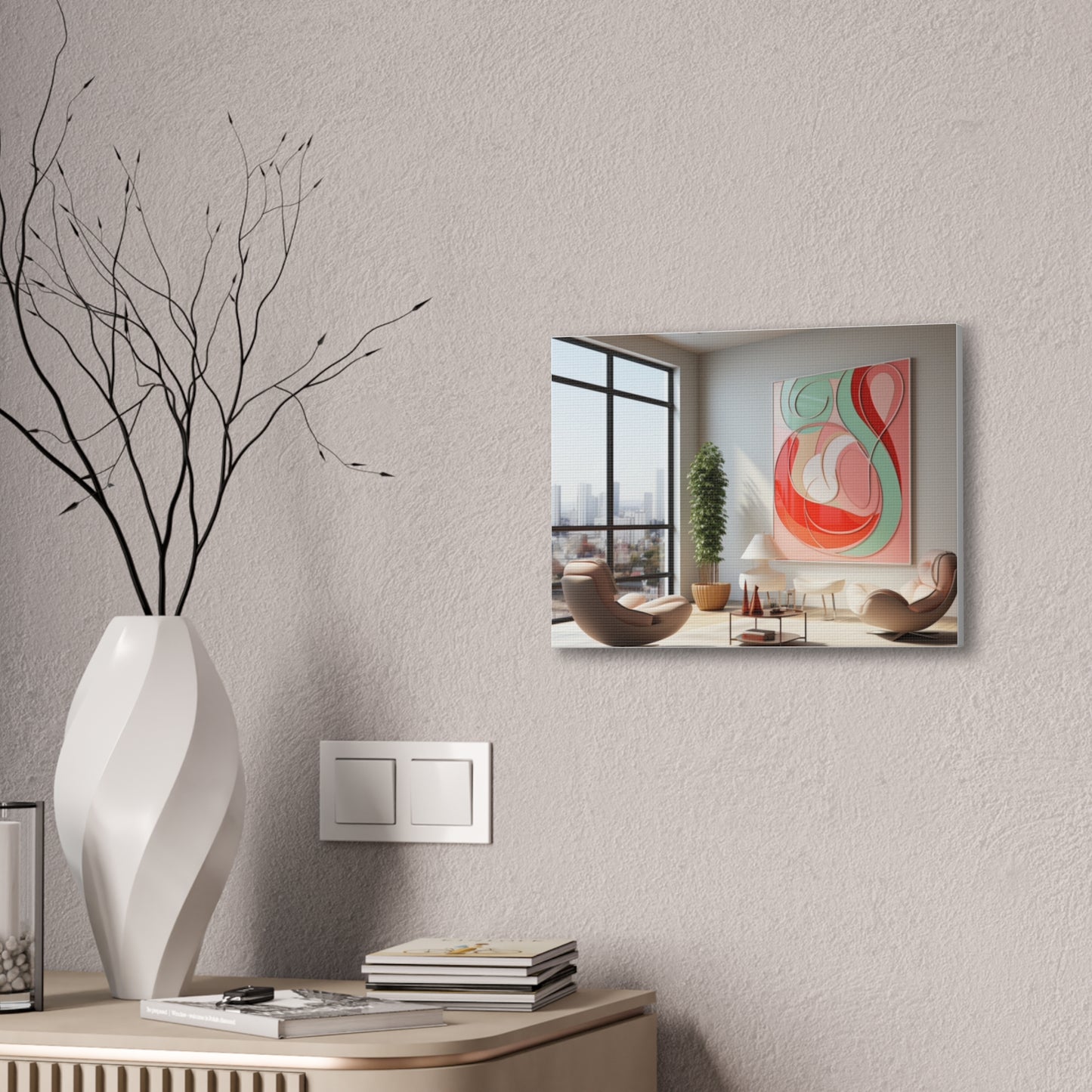 Timeless Elegance: Refined Pink Hues Canvas Print for Sophisticated Living Spaces