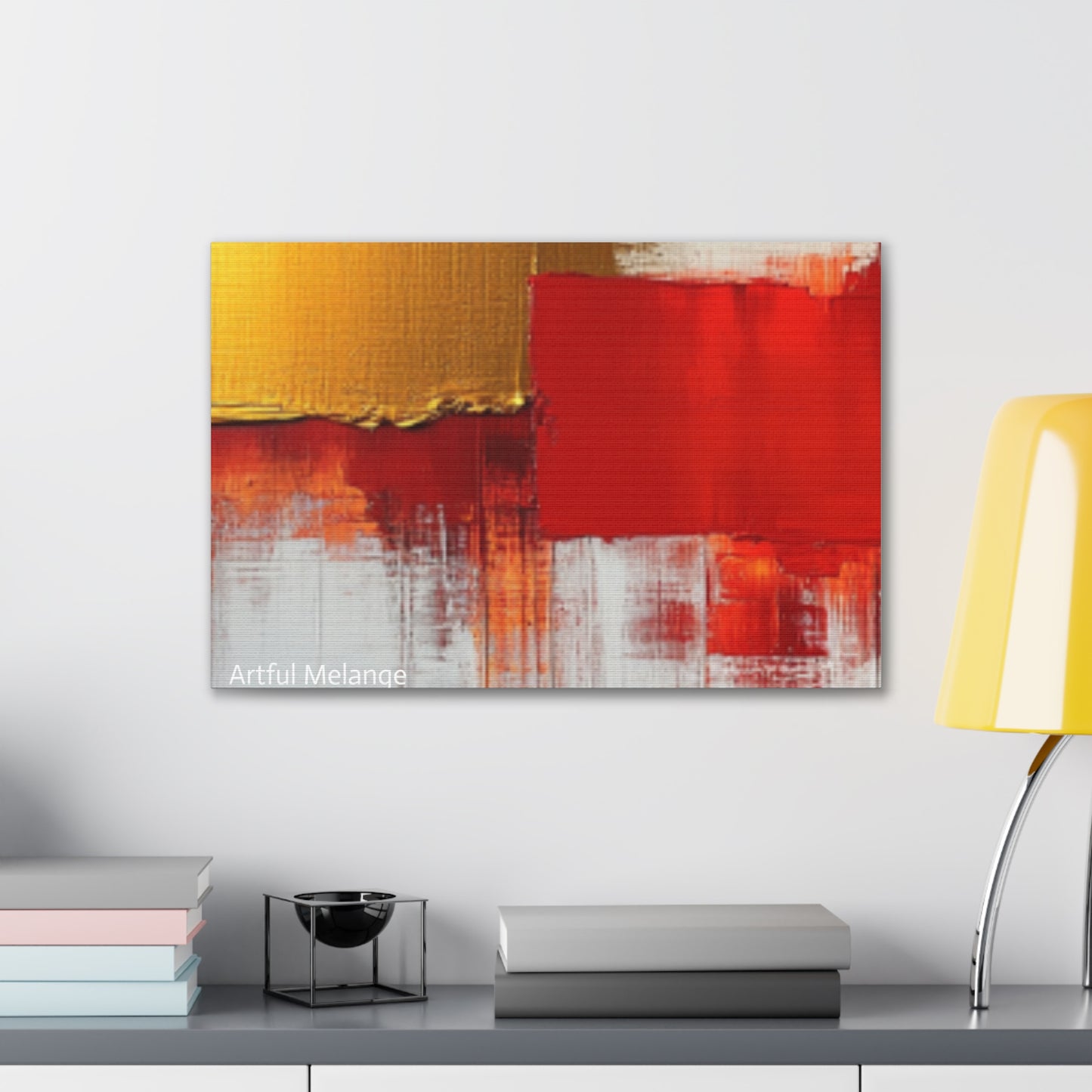 Acrylic Abstract Canvas Print - Homage to the Divine Nine/Red White and Gold 9