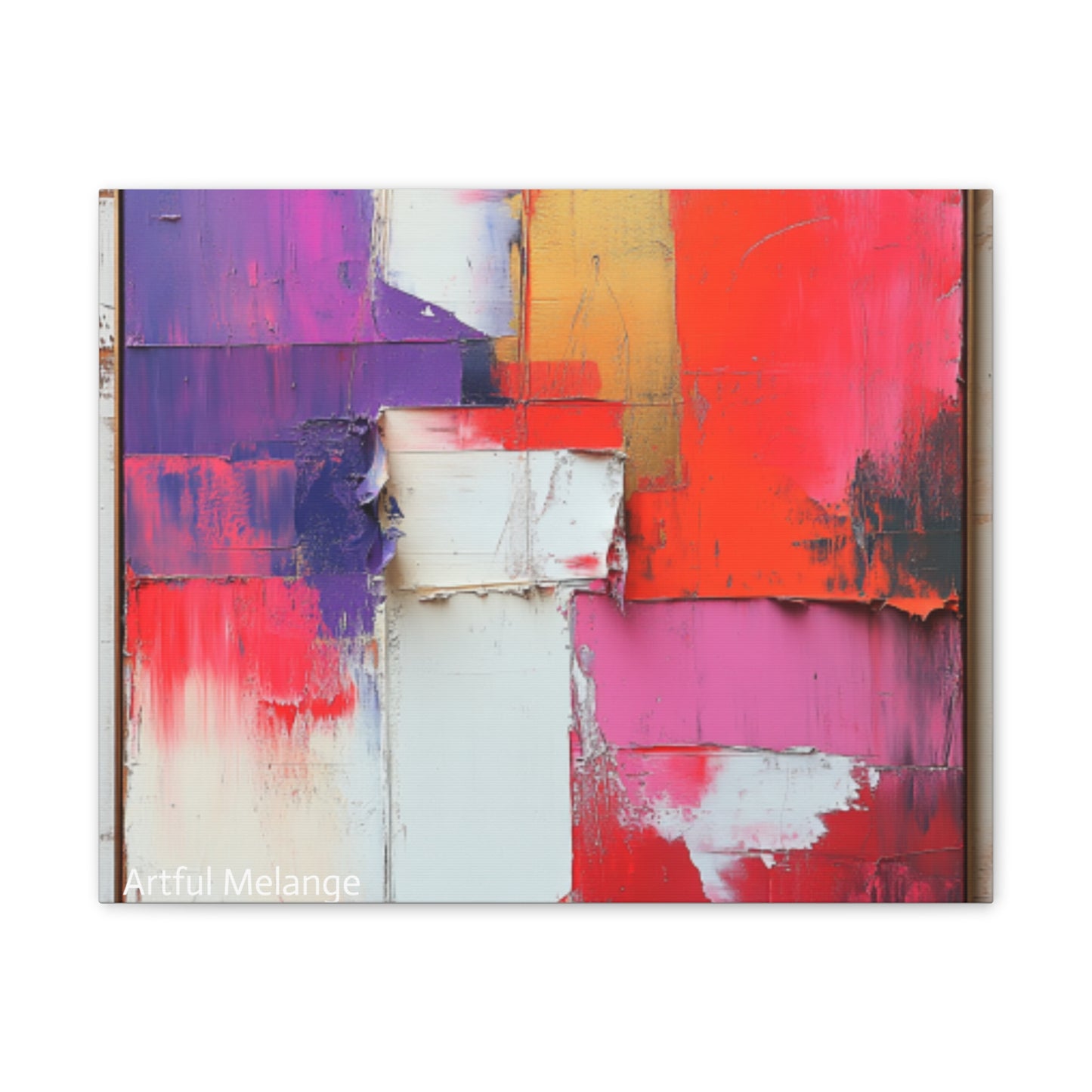 Acrylic Abstract Canvas Print - Homage to the Divine Nine/Red White Purple and Gold 1