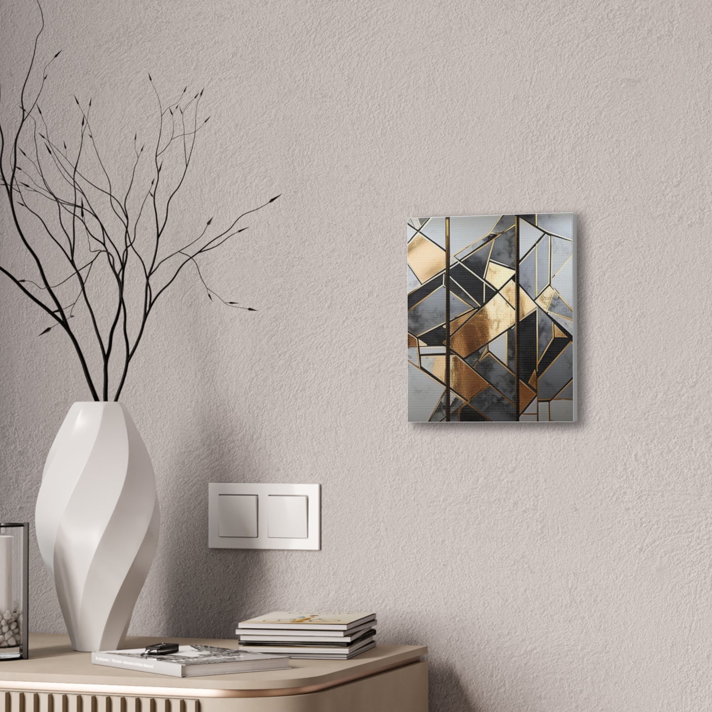 Gold and Black Elegance: A Symphony of Sophistication Canvas Print