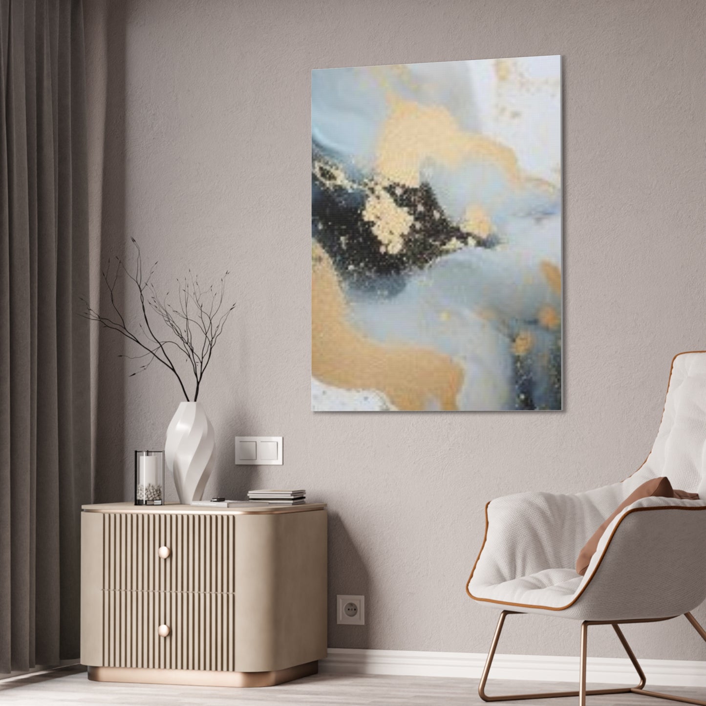 Gold and Black Elegance: A Symphony of Sophistication Canvas Print