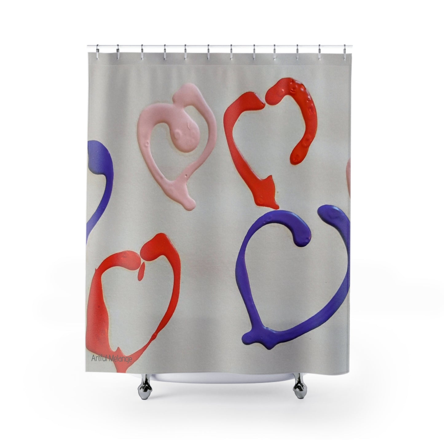 Canvas Cascade: Abstract Acrylic Art Shower Curtain Collection