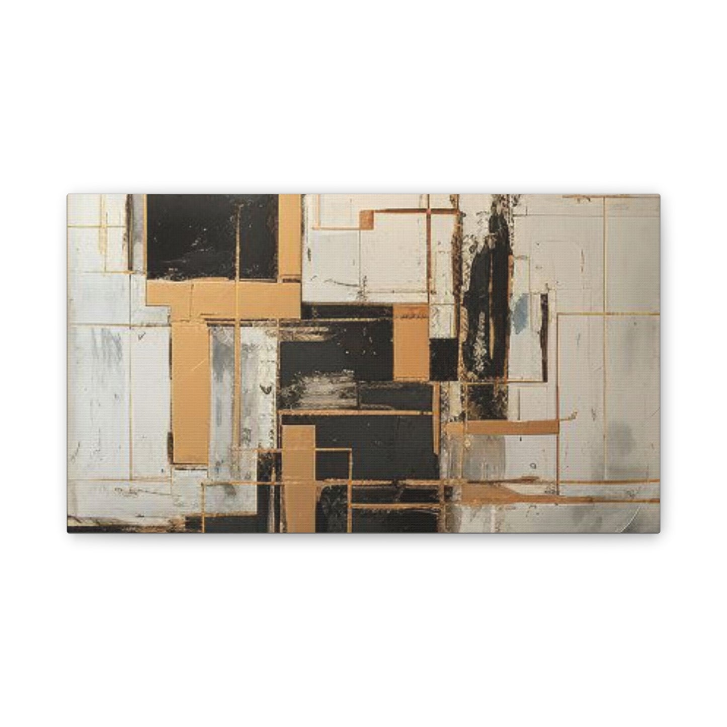 Gold and Black Elegance: A Symphony of Sophistication Canvas Print