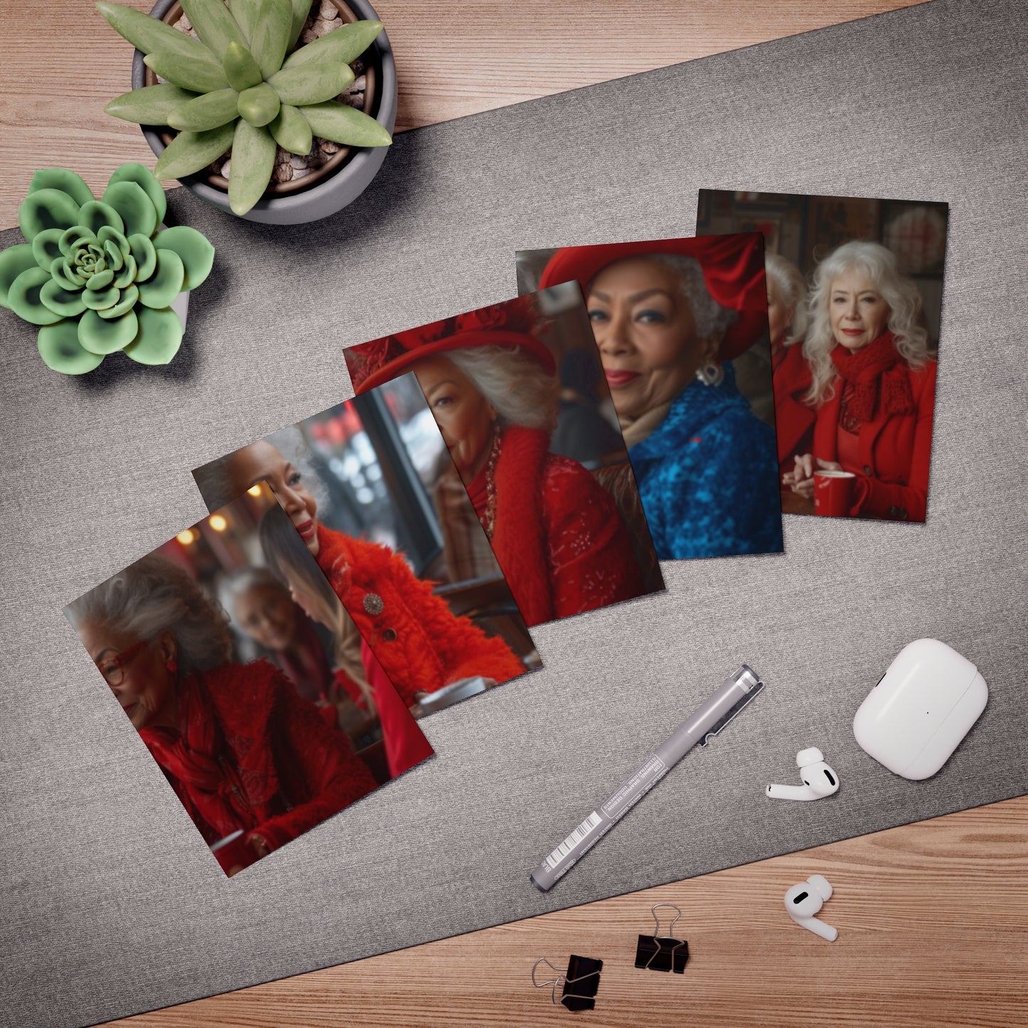 Melanin Muses: Celebrating Galentine's/ Gathering on Park Avenue Notecards(5-Pack)