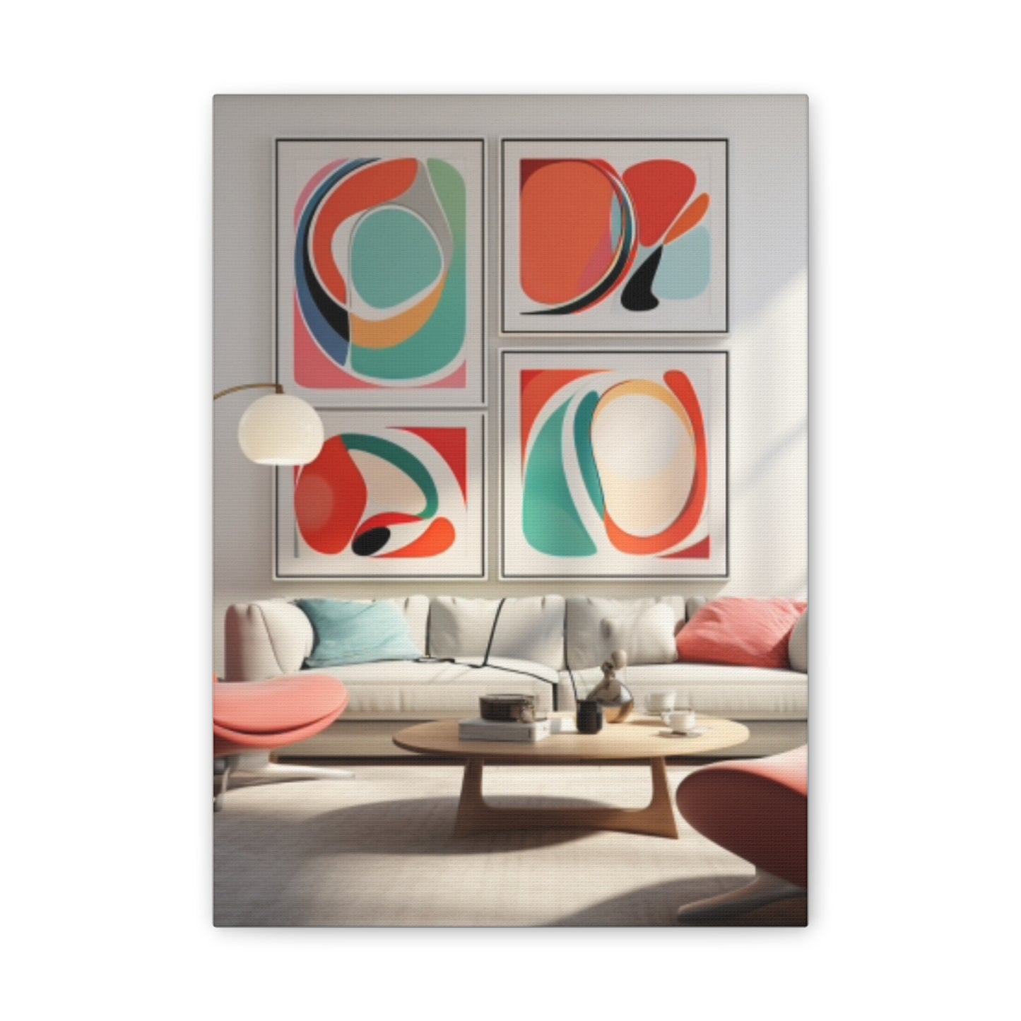 Timeless Elegance: Refined Pink Hues Canvas Print for Sophisticated Living Spaces