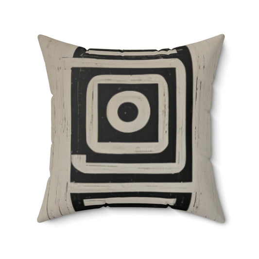 African Mud Cloth Design Square Pillow