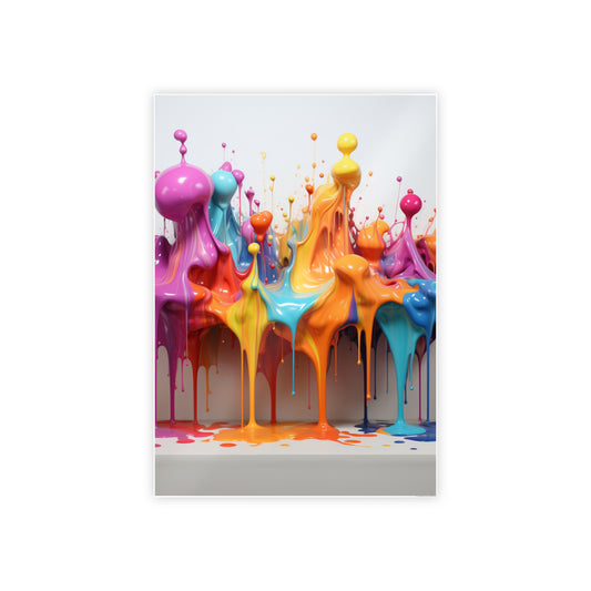 Gleaming Acrylic Abstract Poster: A Spectrum of Colorful Elegance