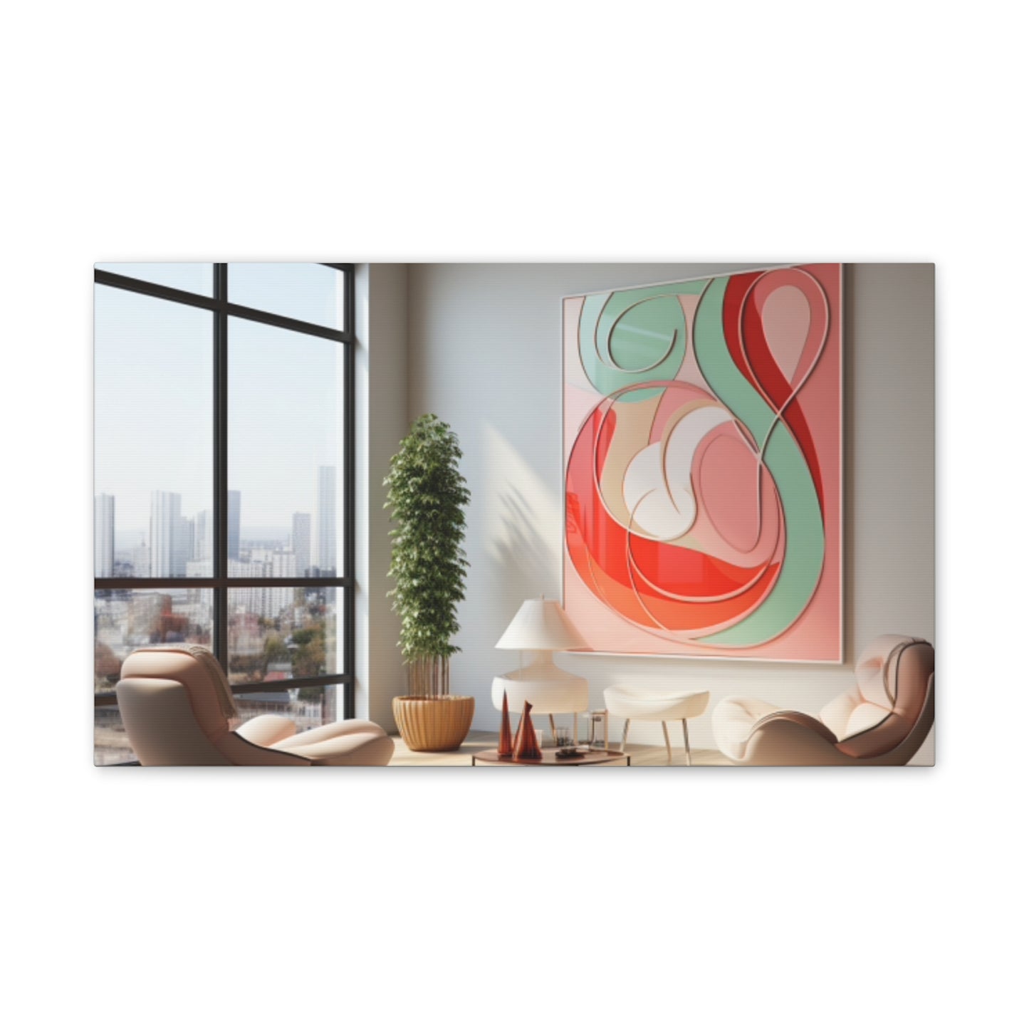 Timeless Elegance: Refined Pink Hues Canvas Print for Sophisticated Living Spaces