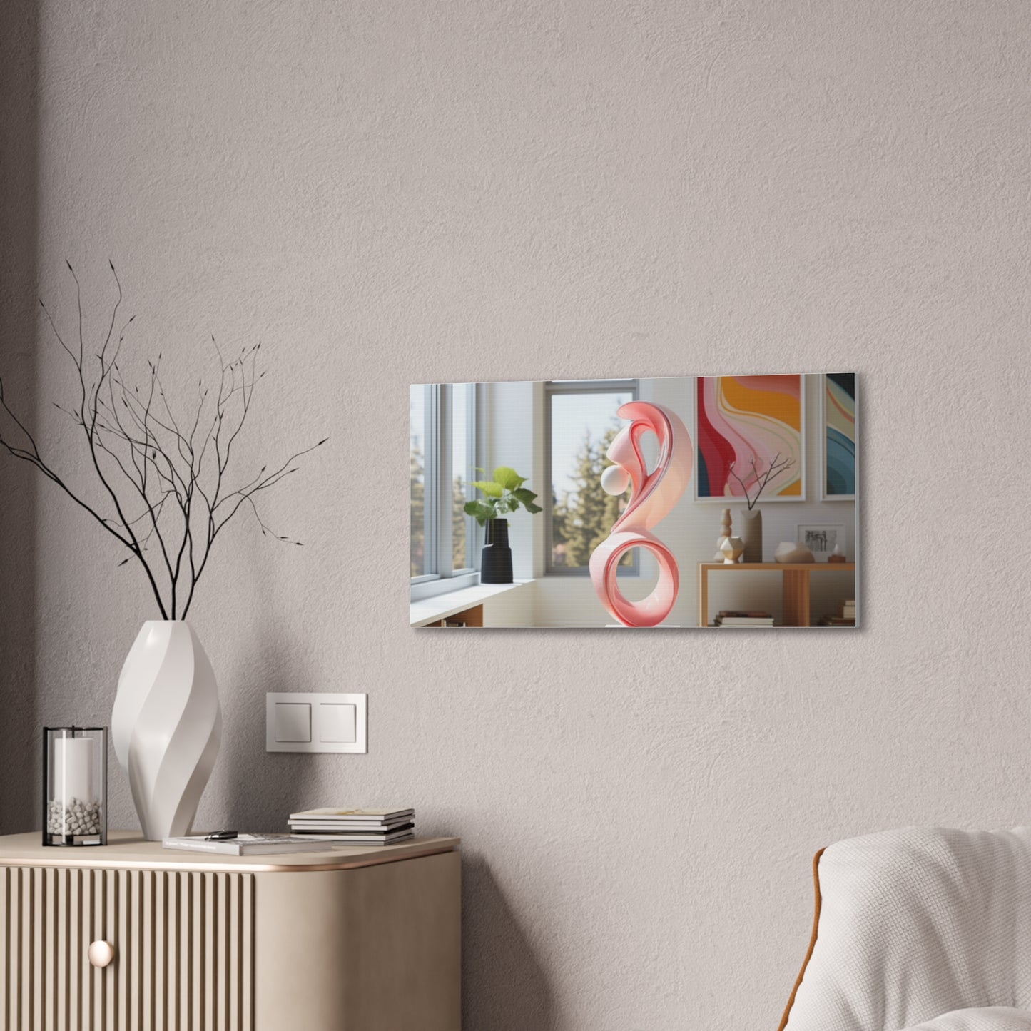 Timeless Elegance: Refined Pink Hues Canvas Print for Sophisticated Living Spaces