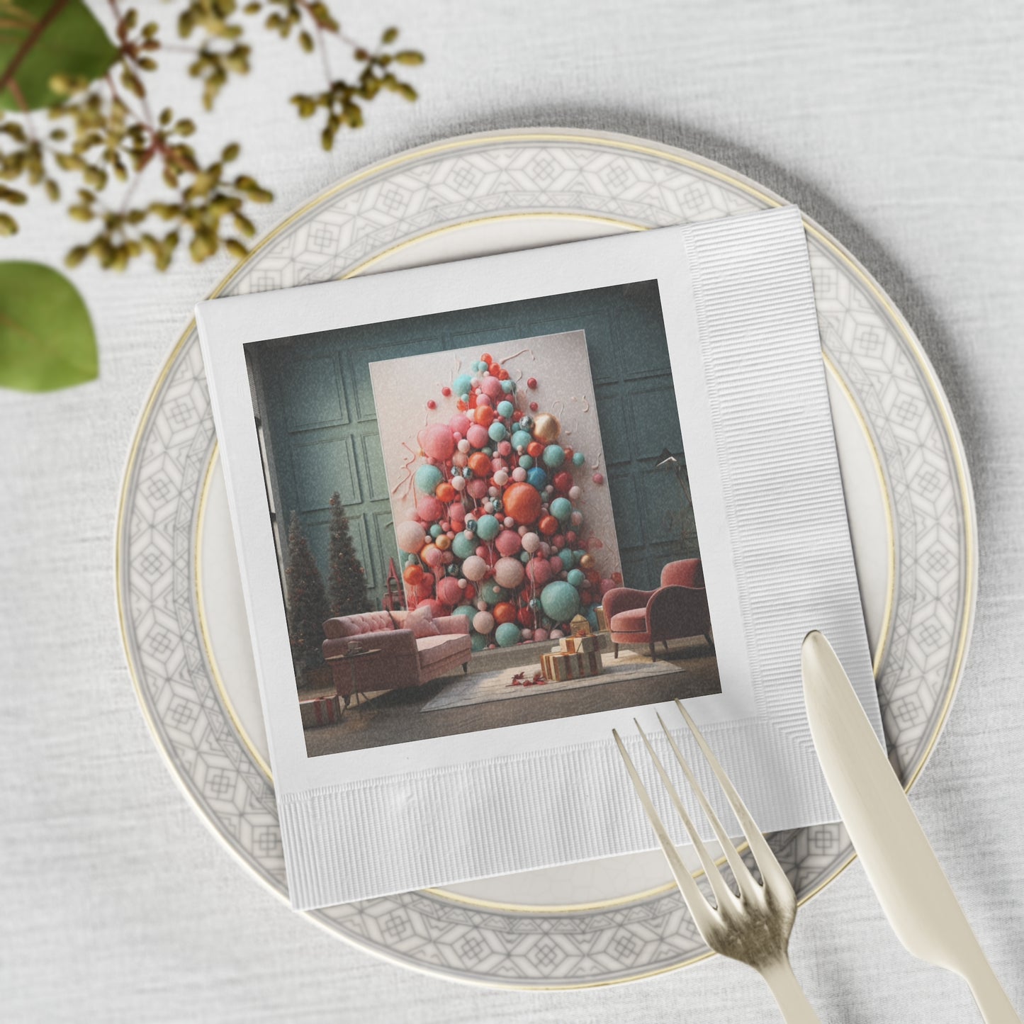 Dynamic Holiday Napkins for Sophisticated Living Spaces