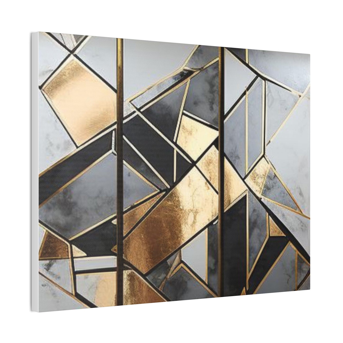 Gold and Black Elegance: A Symphony of Sophistication Canvas Print