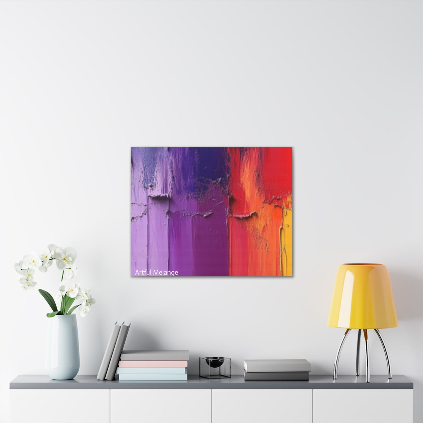 Acrylic Abstract Canvas Print - Homage to the Divine Nine/Red White Purple and Gold 4