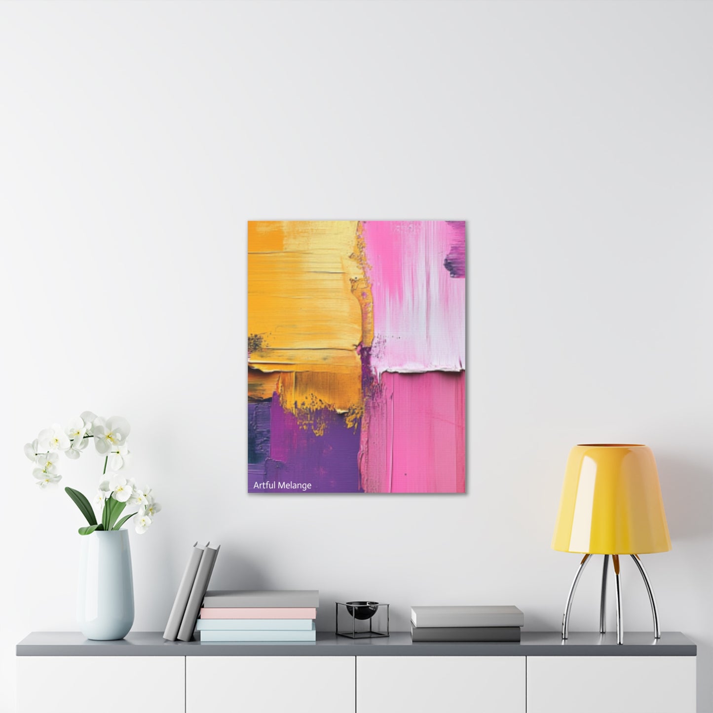 Acrylic Abstract Canvas Print - Homage to the Divine Nine/Gold Purple Pink and Green 5