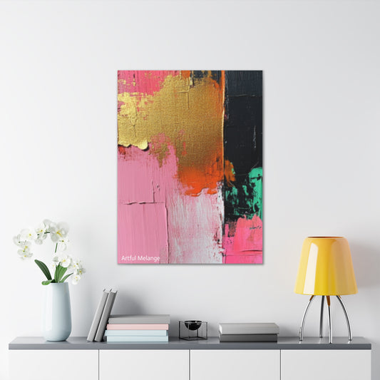 Acrylic Abstract Canvas Print - Homage to the Divine Nine/Pink Green Black and Gold 7