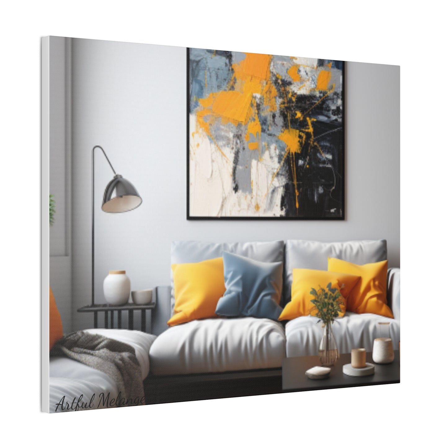 Timeless Elegance: Refined Yellow Hues Canvas Print for Sophisticated Living Spaces